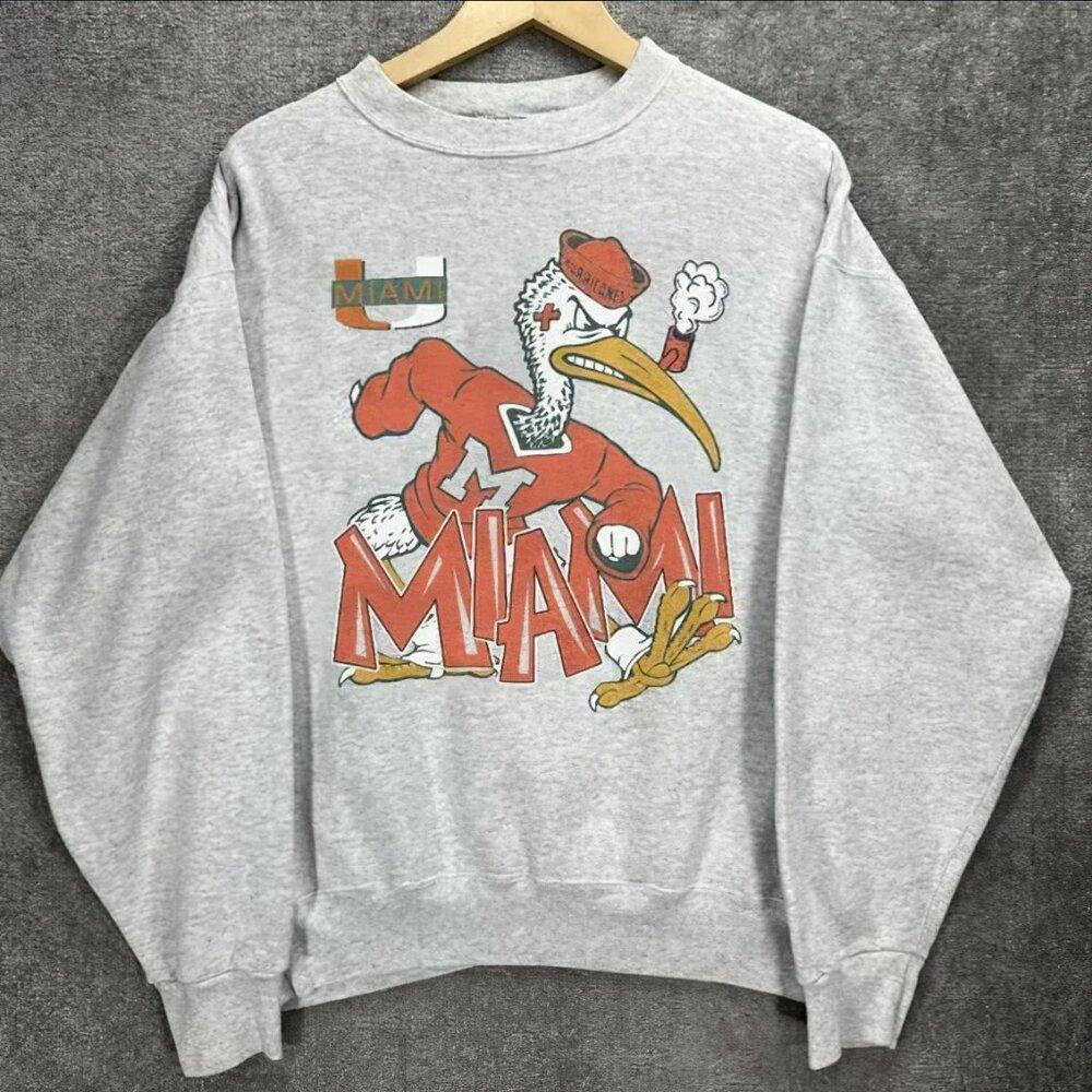 90s Miami Hurricanes Sweatshirt, University Of Miami Hurricanes Sweater
